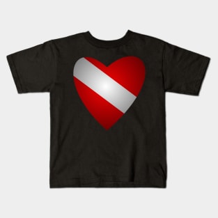 Diving Heart Flag Love Gift Kids T-Shirt